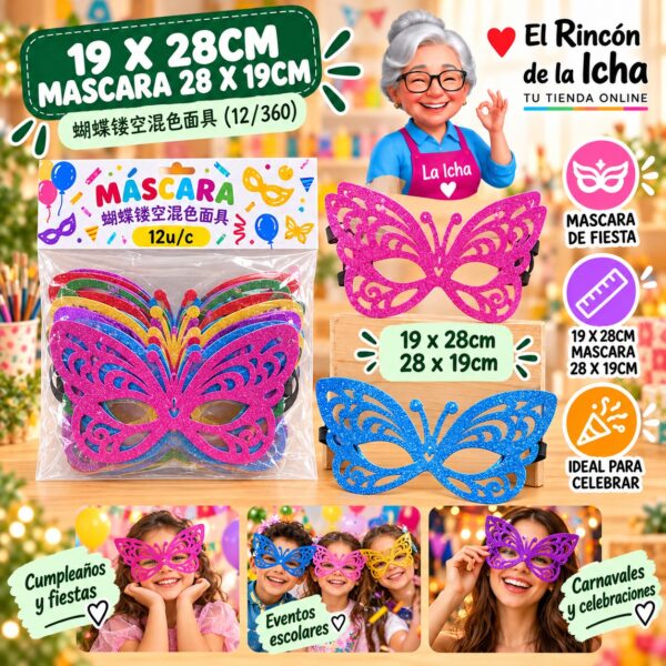 19 X 28cm Mascara 28 X 19cm Feliz