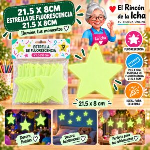 RI-0010614 21.5 X 8cm Estrella De Fluorescencia 21.5 X 8cm Feliz