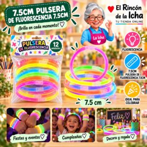 RI-0010621 7.5cm Pulsera De Fluorescencia 7.5cm Feliz