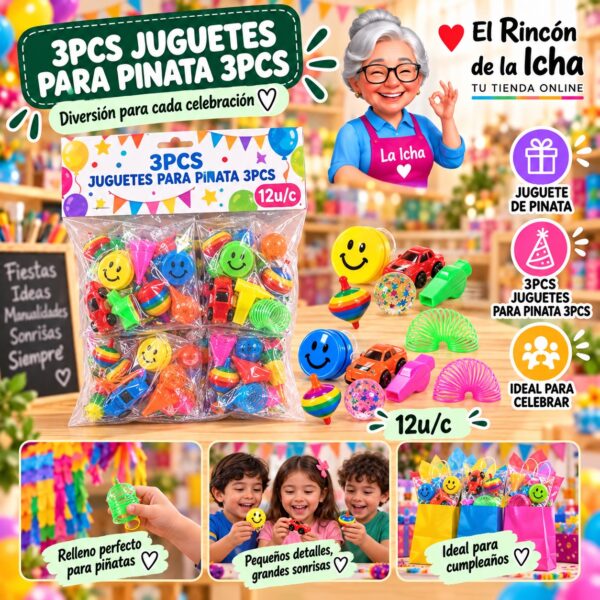 3pcs Juguetes Para Pinata 3pcs Feliz