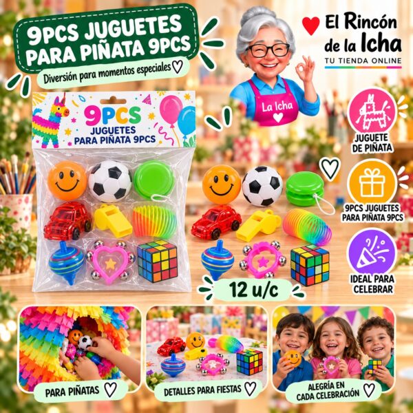9pcs Juguetes Para Pinata 9pcs Feliz