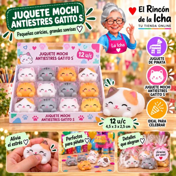 Juquete Mochi Antiestres Gatito S Feliz