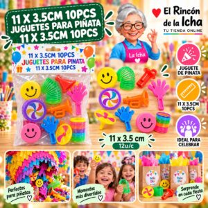 RI-0010644 11 X 3.5cm 10pcs Juguetes Para Pinata 11 X 3.5cm 10pcs Feliz