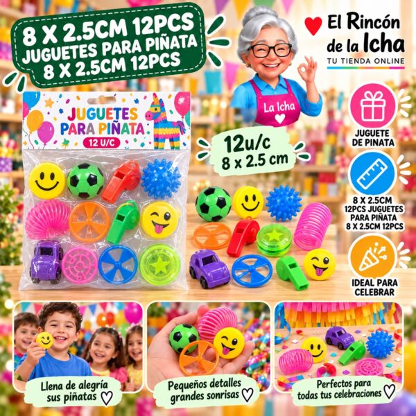 RI-0010645 8 X 2.5cm 12pcs Juguetes Para Pinata 8 X 2.5cm 12pcs Feliz