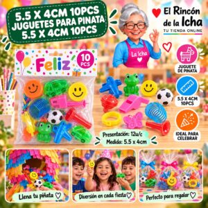 RI-0010646 5.5 X 4cm 10pcs Juguetes Para Pinata 5.5 X 4cm 10pcs Feliz