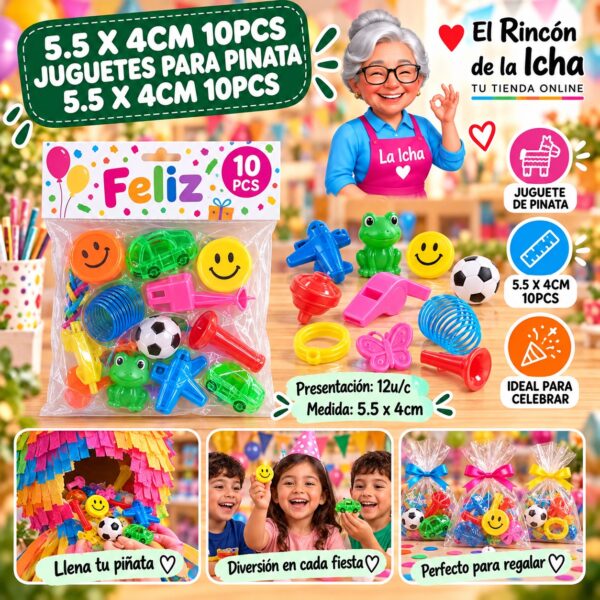 RI-0010646 5.5 X 4cm 10pcs Juguetes Para Pinata 5.5 X 4cm 10pcs Feliz