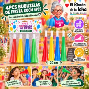RI-0010647 4pcs Bubuzelas De Fiesta 20cm 4pcs Feliz