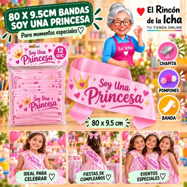 RI-0010660 80 X 9.5cm Bandas Soy Una Princesa 80 X 9.5cm Feliz