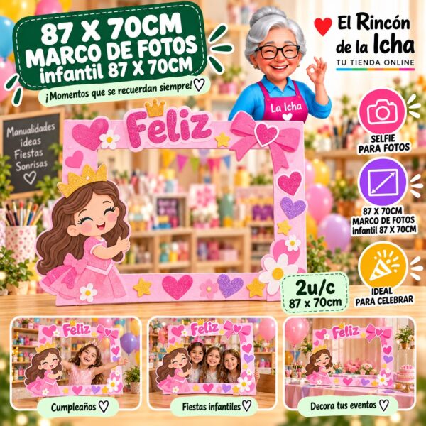 87 X 70cm Marco De Fotos Niña 87 X 70cm Feliz