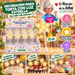 RI-0010681 Decoracion Para Torta Con Luz Estrella Feliz Ref. 860059