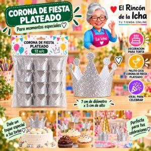 RI-0010693 Corona De Fiesta Plateado Feliz Ref. 840225