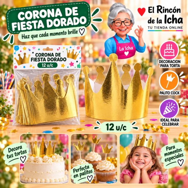 Corona De Fiesta Dorado Feliz Ref. 840226