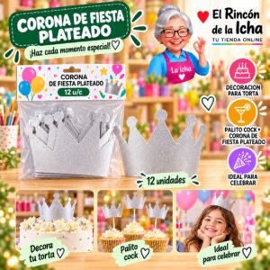 RI-0010695 Corona De Fiesta Plateado Feliz Ref. 840227