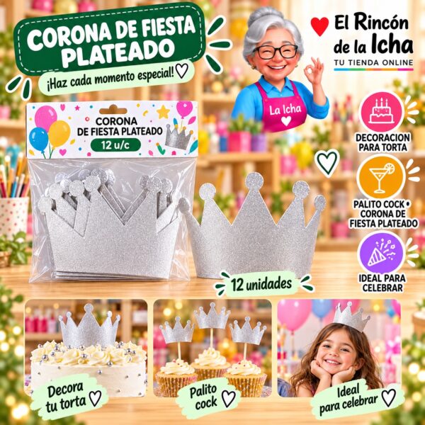 Corona De Fiesta Plateado Feliz Ref. 840227