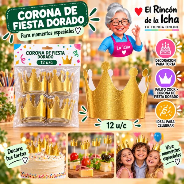 Corona De Fiesta Dorado Feliz Ref. 840228