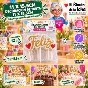 RI-0010710 11 X 15.5cm Decoracion De Torta 11 X 15.5cm Feliz