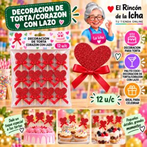RI-0010713 Decoracion De Torta/Corazon Con Lazo Feliz Ref. 860035