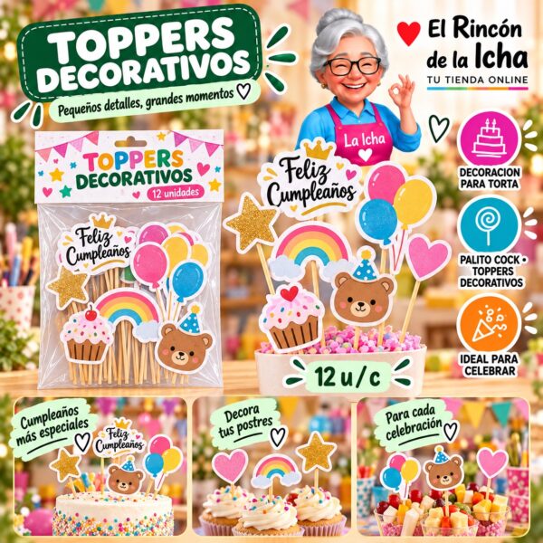 Toppers Decorativos Feliz