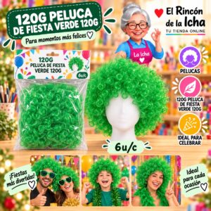 RI-0010727 120g Peluca De Fiesta Verde 120g Feliz