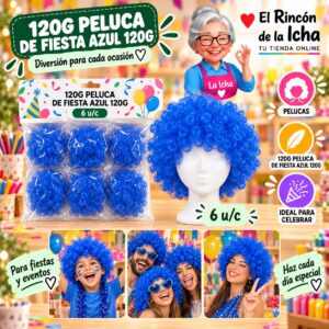 RI-0010729 120g Peluca De Fiesta Azul 120g Feliz