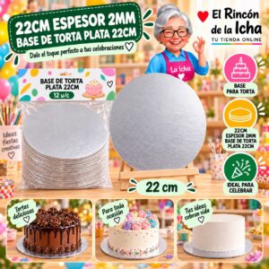 RI-0010739 22cm Espesor 2mm Base De Torta Plata 22cm Feliz