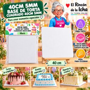 RI-0010749 40cm 5mm Base De Torta Cuadrado 40cm 5mm Feliz