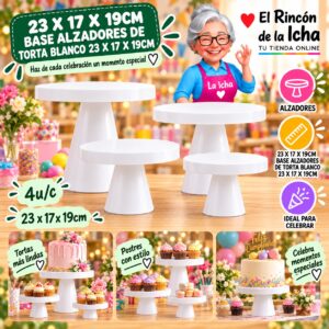 RI-0010750 23 X 17 X 19cm Base Alzadores De Torta Blanco 23 X 17 X 19cm Feliz
