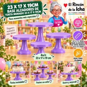 RI-0010753 23 X 17 X 19cm Base Alzadores De Torta Morado 23 X 17 X 19cm Feliz