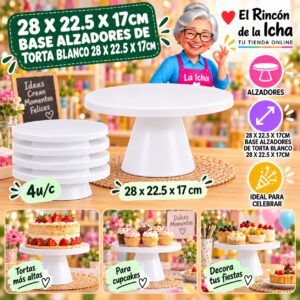 RI-0010768 28 X 22.5 X 17cm Base Alzadores De Torta Blanco 28 X 22.5 X 17cm Feliz