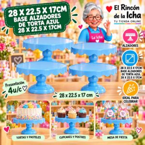RI-0010772 28 X 22.5 X 17cm Base Alzadores De Torta Azul 28 X 22.5 X 17cm Feliz