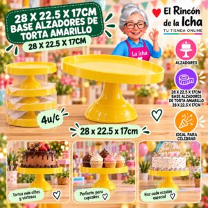 RI-0010773 28 X 22.5 X 17cm Base Alzadores De Torta Amarillo 28 X 22.5 X 17cm Feliz