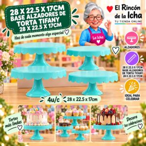 RI-0010775 28 X 22.5 X 17cm Base Alzadores De Torta Tifany 28 X 22.5 X 17cm Feliz