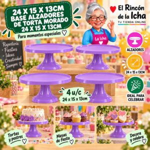 RI-0010810 24 X 15 X 13cm Base Alzadores De Torta Morado 24 X 15 X 13cm Feliz