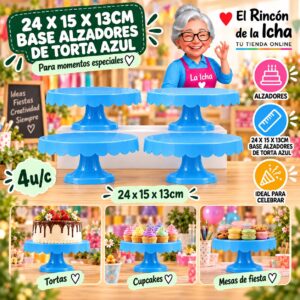 RI-0010811 24 X 15 X 13cm Base Alzadores De Torta Azul 24 X 15 X 13cm Feliz