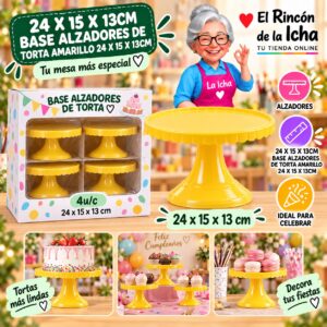 RI-0010812 24 X 15 X 13cm Base Alzadores De Torta Amarillo 24 X 15 X 13cm Feliz
