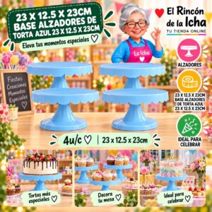 RI-0010827 23 X 12.5 X 23cm Base Alzadores De Torta Azul 23 X 12.5 X 23cm Feliz