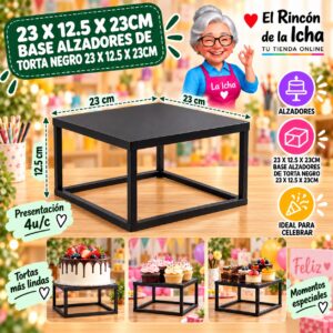 RI-0010832 23 X 12.5 X 23cm Base Alzadores De Torta Negro 23 X 12.5 X 23cm Feliz