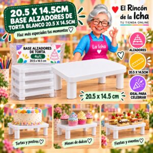 RI-0010840 20.5 X 14.5cm Base Alzadores De Torta Blanco 20.5 X 14.5cm Feliz