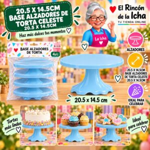 RI-0010842 20.5 X 14.5cm Base Alzadores De Torta Celeste 20.5 X 14.5cm Feliz