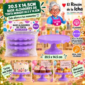 RI-0010843 20.5 X 14.5cm Base Alzadores De Torta Morado 20.5 X 14.5cm Feliz