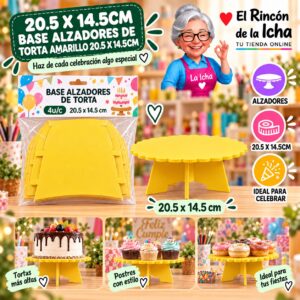 RI-0010845 20.5 X 14.5cm Base Alzadores De Torta Amarillo 20.5 X 14.5cm Feliz