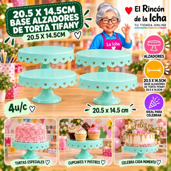 RI-0010847 20.5 X 14.5cm Base Alzadores De Torta Tifany 20.5 X 14.5cm Feliz