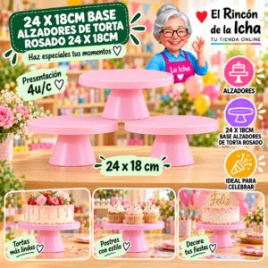 RI-0010859 24 X 18cm Base Alzadores De Torta Rosado 24 X 18cm Feliz