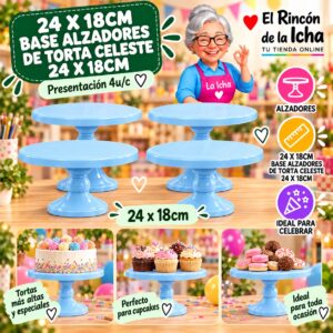 RI-0010860 24 X 18cm Base Alzadores De Torta Celeste 24 X 18cm Feliz