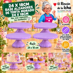 RI-0010861 24 X 18cm Base Alzadores De Torta Morado 24 X 18cm Feliz