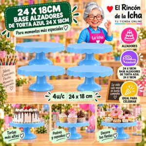 RI-0010862 24 X 18cm Base Alzadores De Torta Azul 24 X 18cm Feliz
