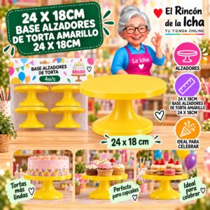 RI-0010863 24 X 18cm Base Alzadores De Torta Amarillo 24 X 18cm Feliz