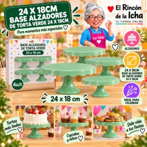 RI-0010864 24 X 18cm Base Alzadores De Torta Verde 24 X 18cm Feliz