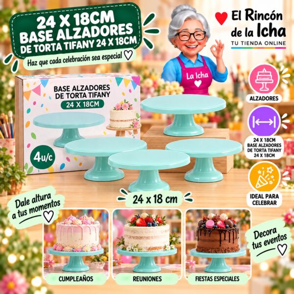 RI-0010865 24 X 18cm Base Alzadores De Torta Tifany 24 X 18cm Feliz