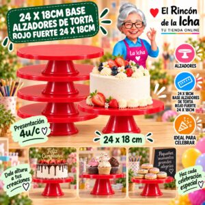 RI-0010866 24 X 18cm Base Alzadores De Torta Rojo Fuerte 24 X 18cm Feliz